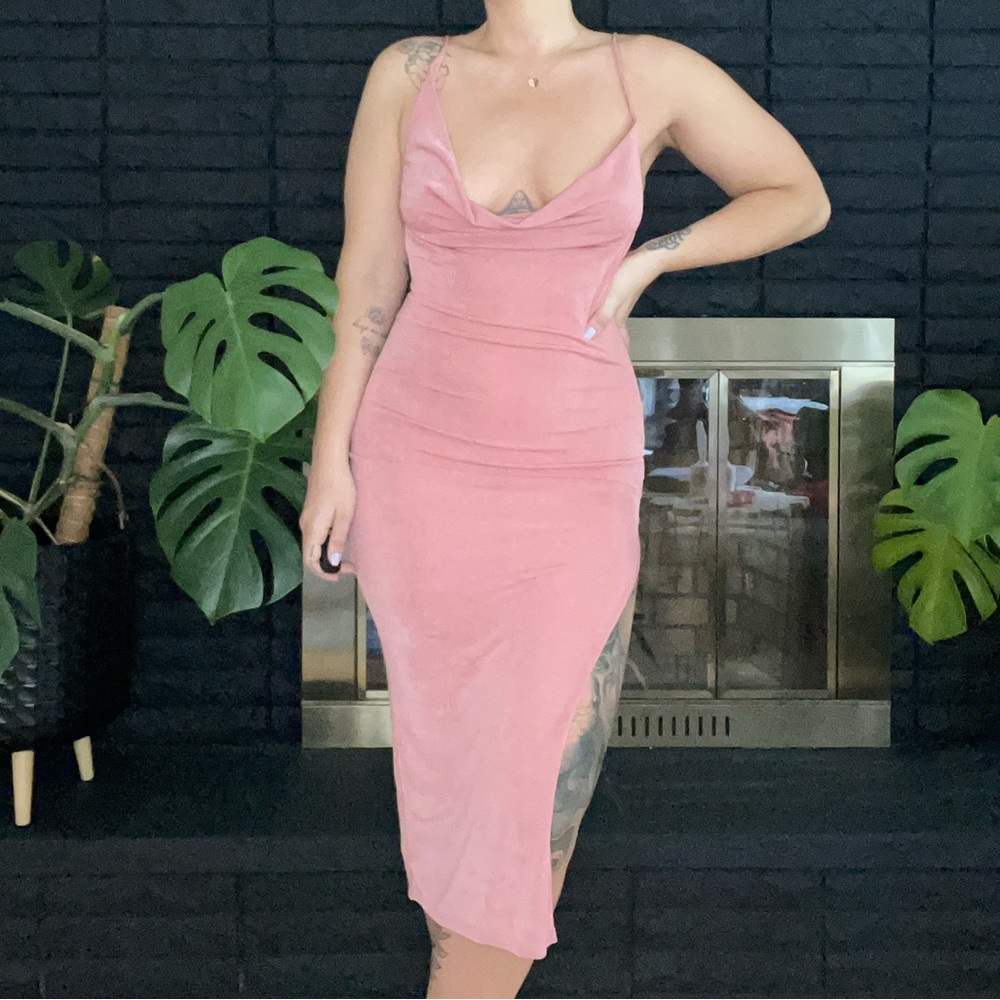 Drape Neck Dress